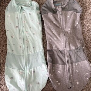 Happiest Baby Swaddle Set in Mint and Gray